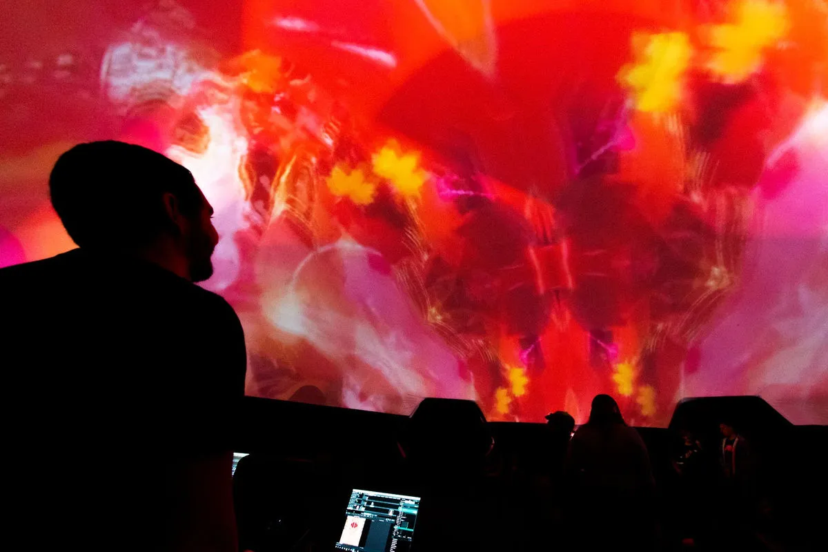 Audience inside an Aether projection dome