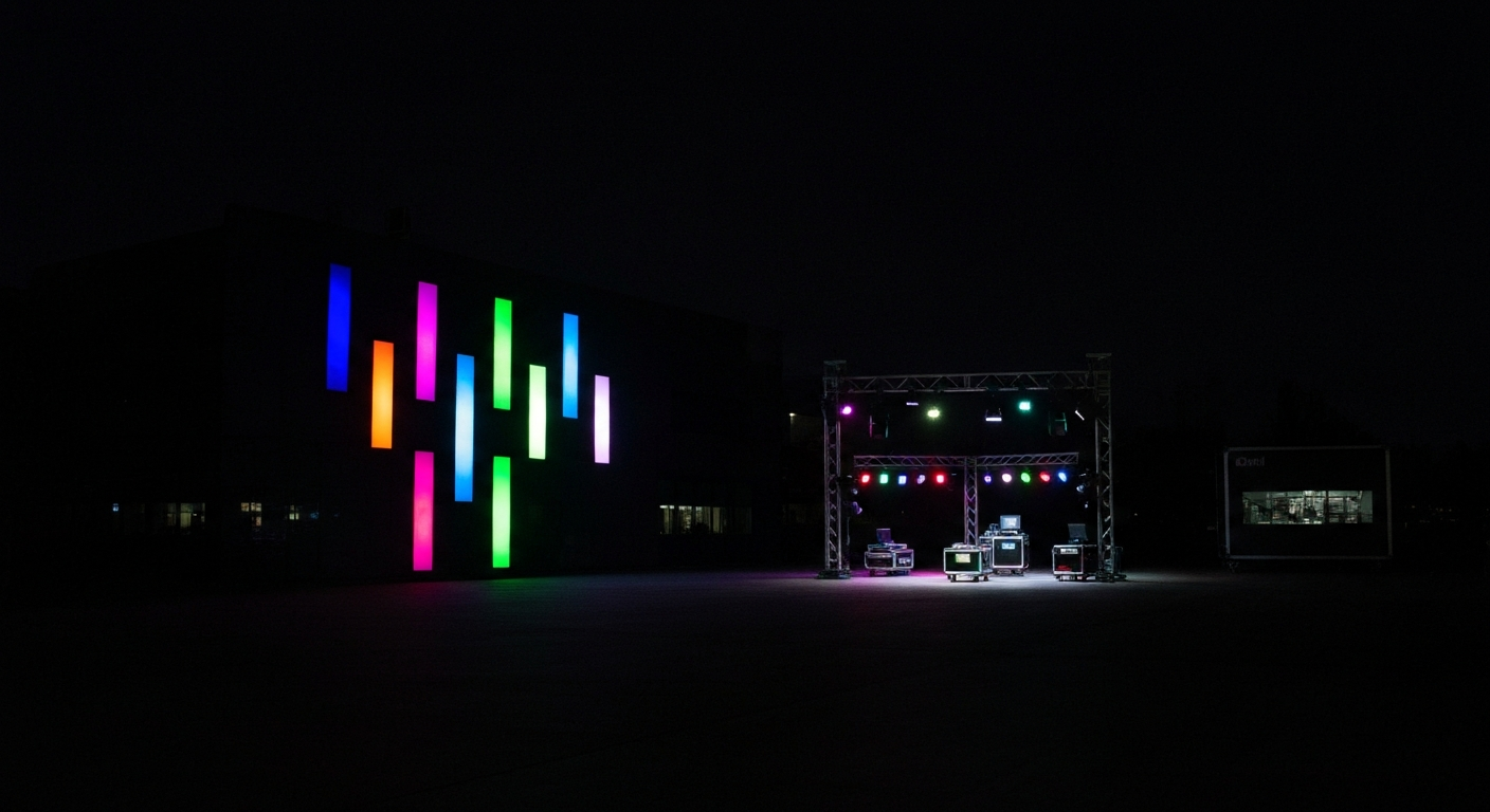 Colorful projection-mapped surface