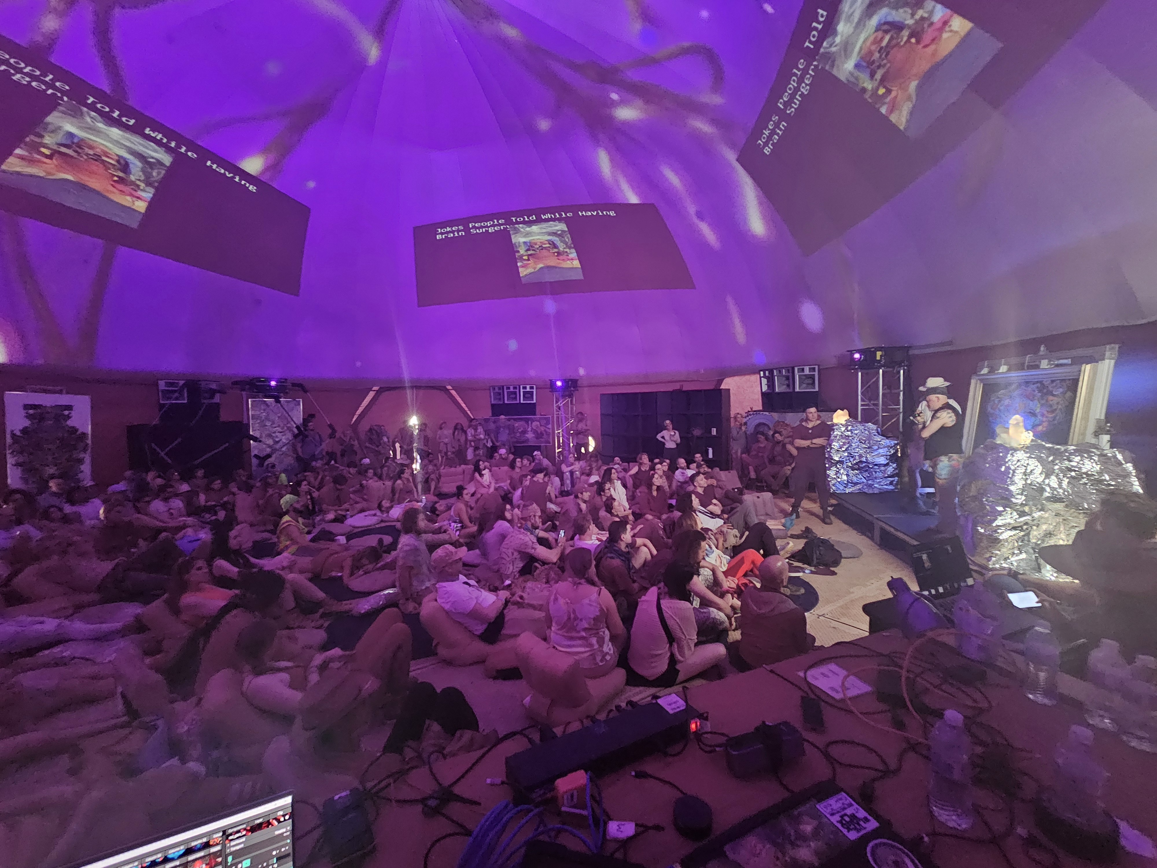 Texas Eclipse Festival dome at sunset