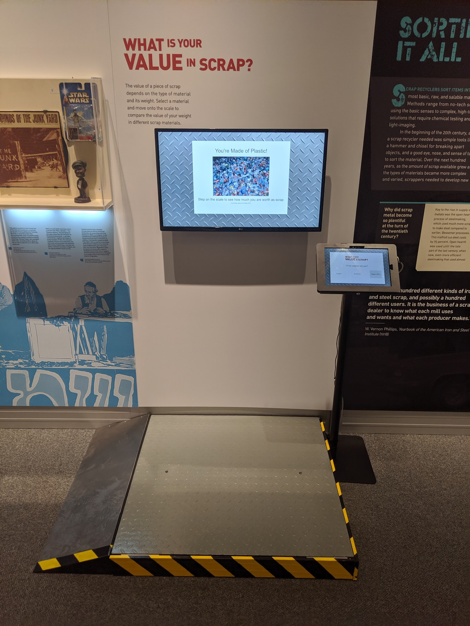 What Is Your Value In Scrap - interactive scale and touchscreen