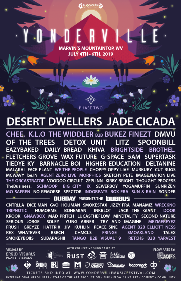 Yonderville 2019 festival lineup poster